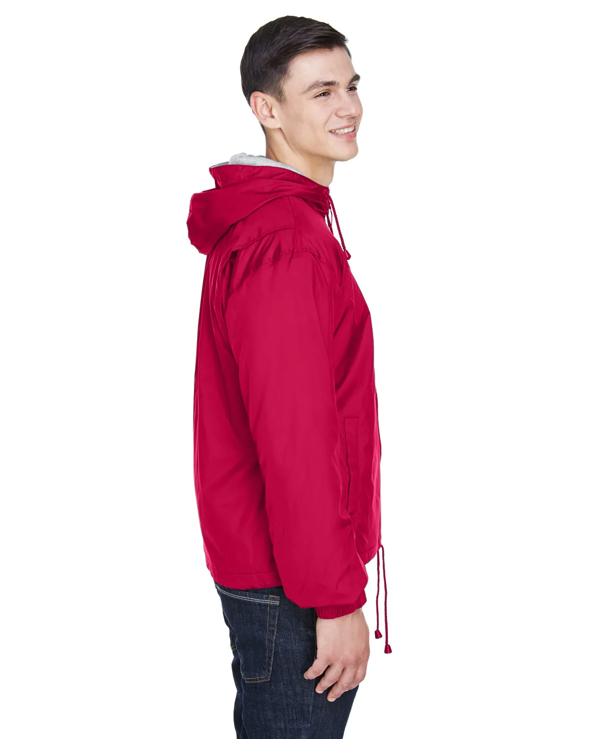 8915 UltraClub® Adult Nylon Fleece-Lined Hooded Jacket  SKU: 8915