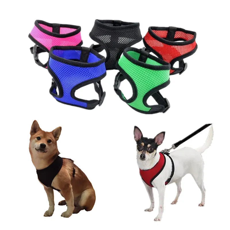 Adjustable Soft Mesh Dog Harness - Breathable Vest Harness for Small, Medium & Large Dogs