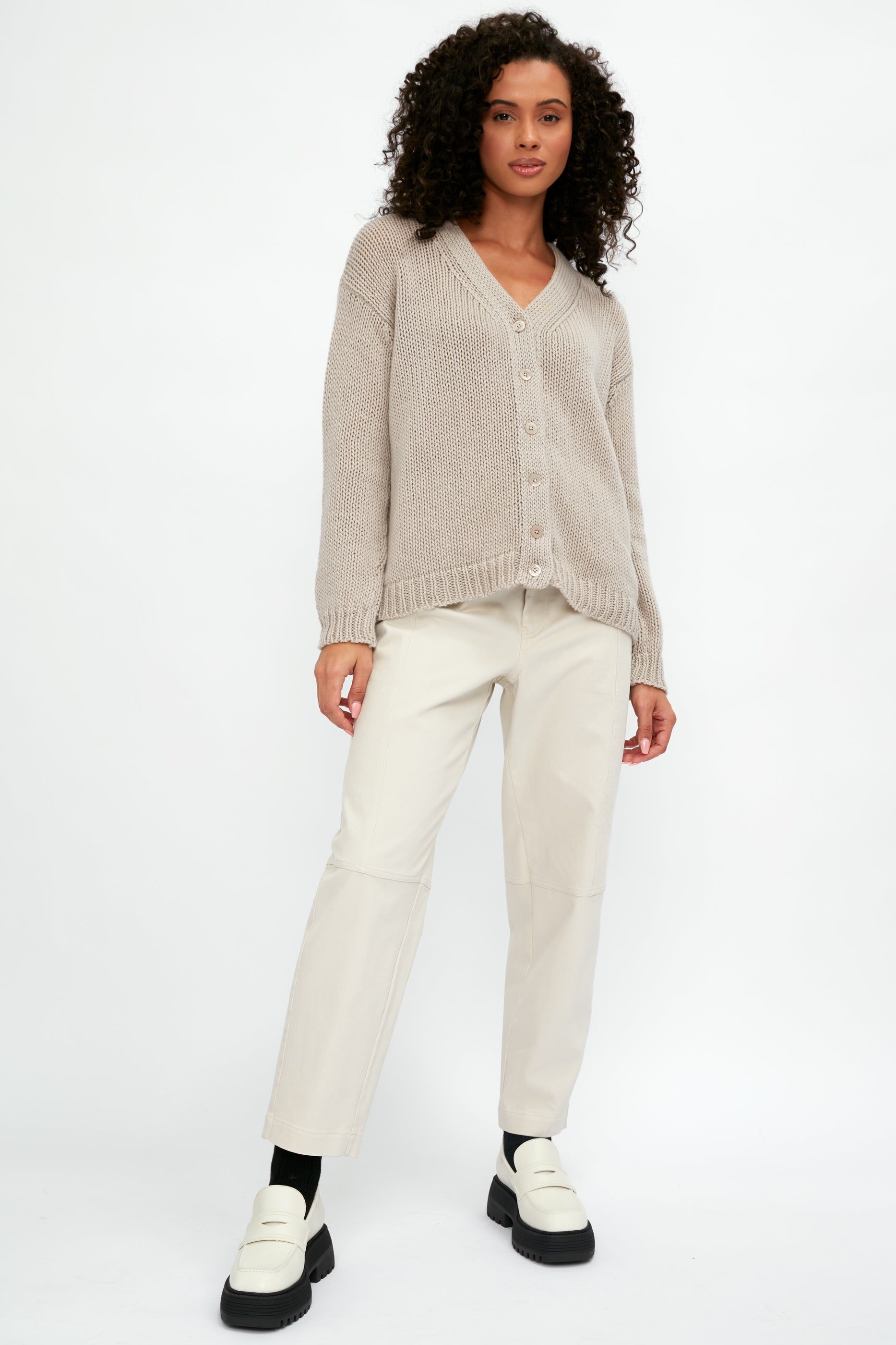 Airy Cashmere Cardigan in Dune