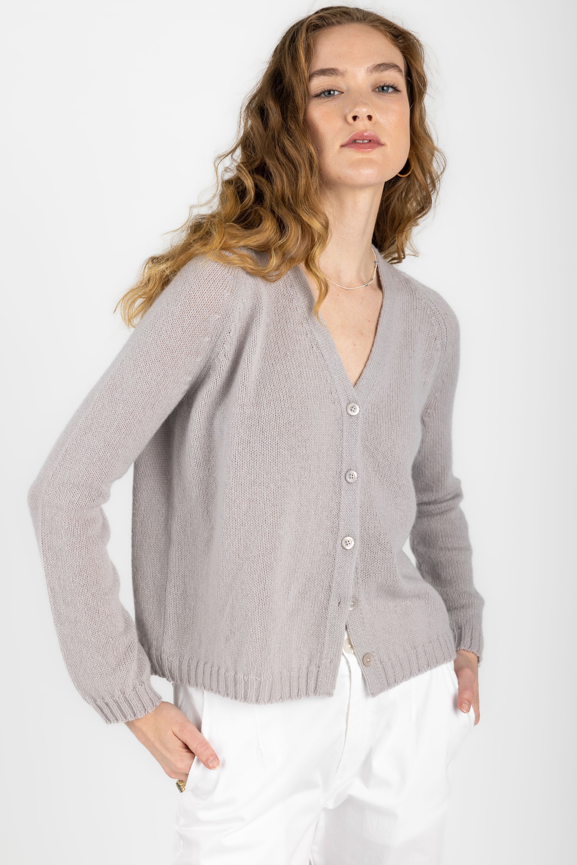 Airy Summer Cashmere Cardigan in Sand