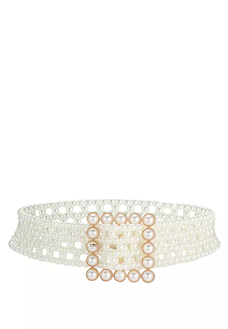 ALDO Gerihar Embellished Pearl Belt