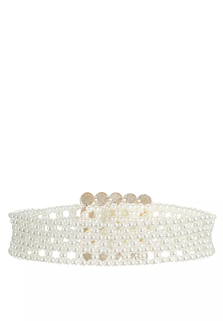 ALDO Gerihar Embellished Pearl Belt