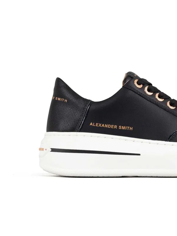 Alexander Smith Lancaster Sneaker In Black Leather