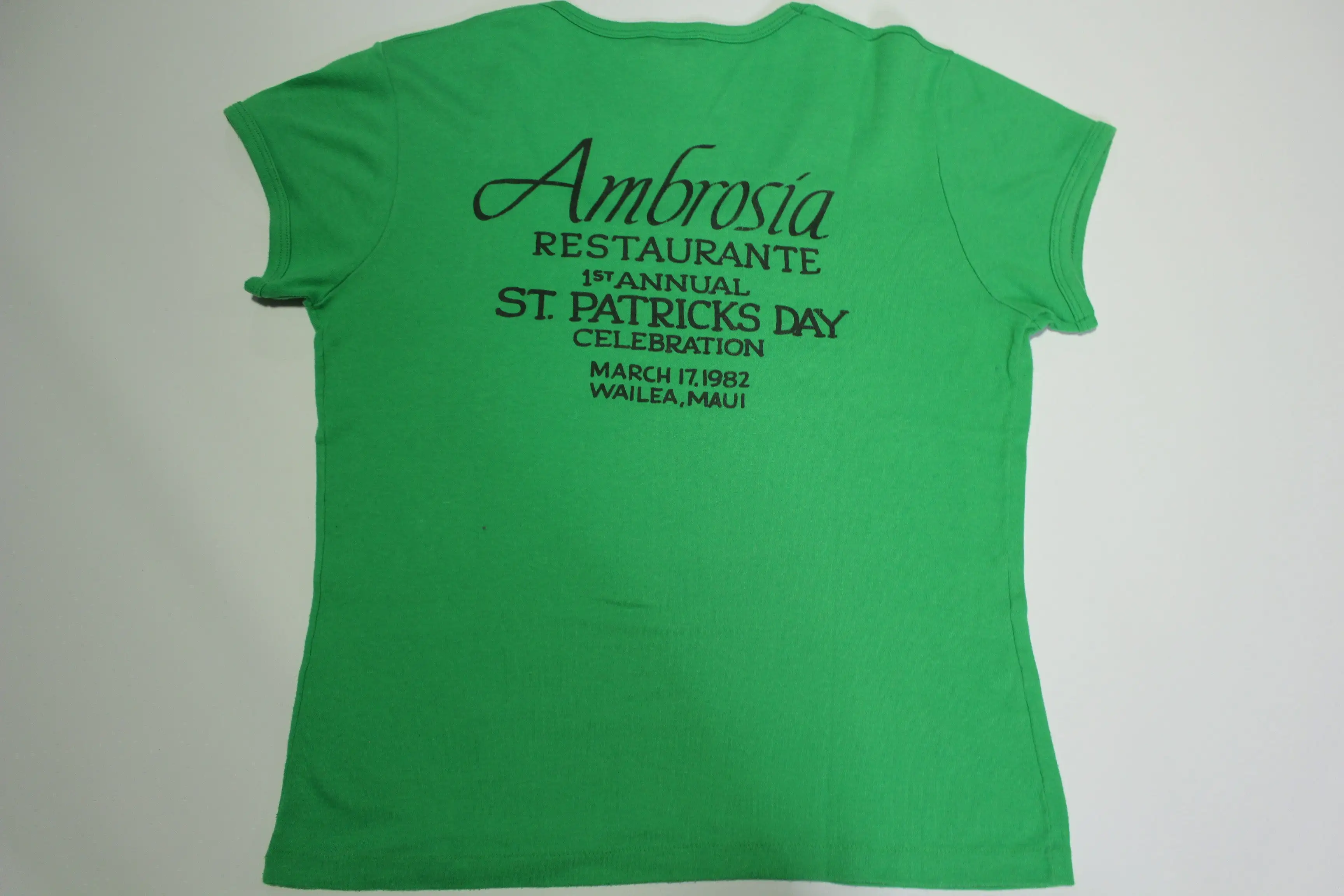 Ambrosia Restaurante St. Patricks Day Celebration 1982 Wailea Maui Hawaii Vintage 80's T-Shirt