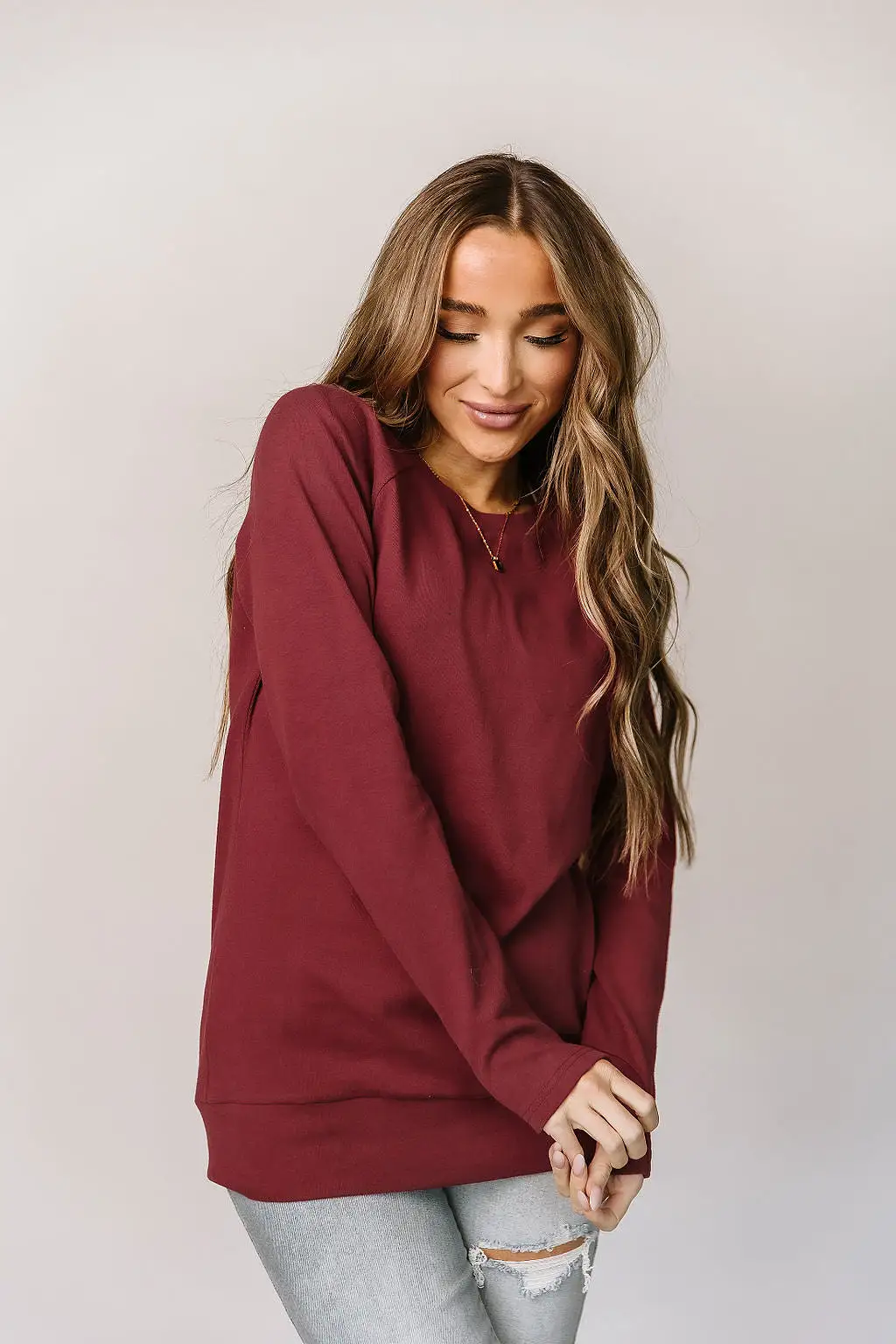 Ampersand Avenue Classic Pullover - Cranberry