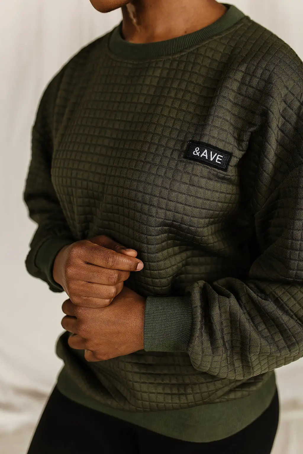 Ampersand Avenue Quilted Pullover - Olive &ave