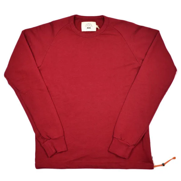 AXS Folk Technology - French Terry Crew Sweatshirt - Deep Oxblood