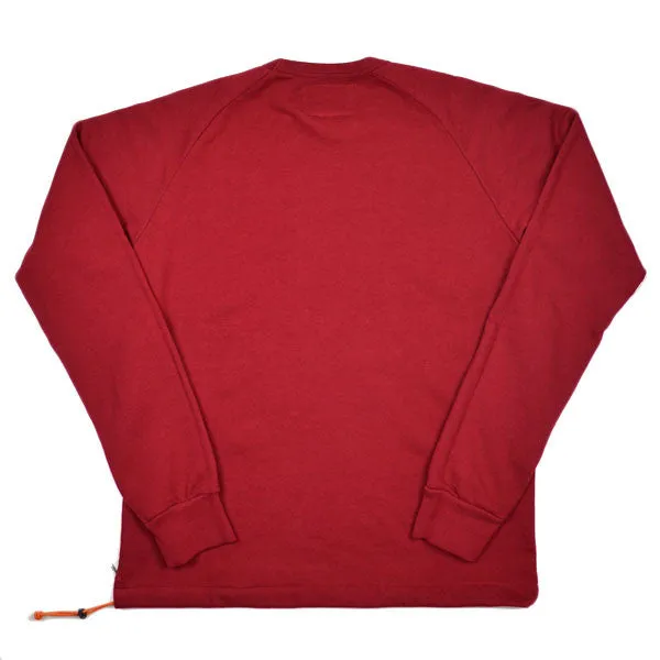 AXS Folk Technology - French Terry Crew Sweatshirt - Deep Oxblood