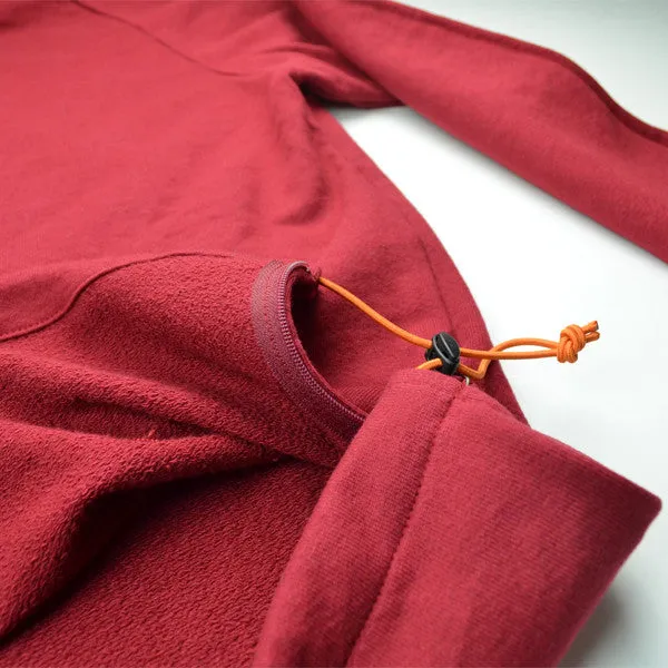 AXS Folk Technology - French Terry Crew Sweatshirt - Deep Oxblood