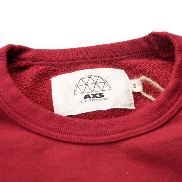 AXS Folk Technology - French Terry Crew Sweatshirt - Deep Oxblood