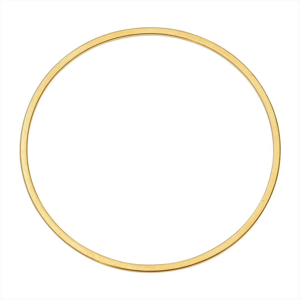 Beadable Open Frame Link, Circle 40mm, Gold Tone (4 Pieces)