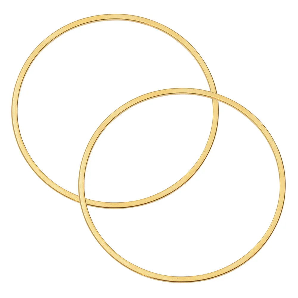 Beadable Open Frame Link, Circle 40mm, Gold Tone (4 Pieces)