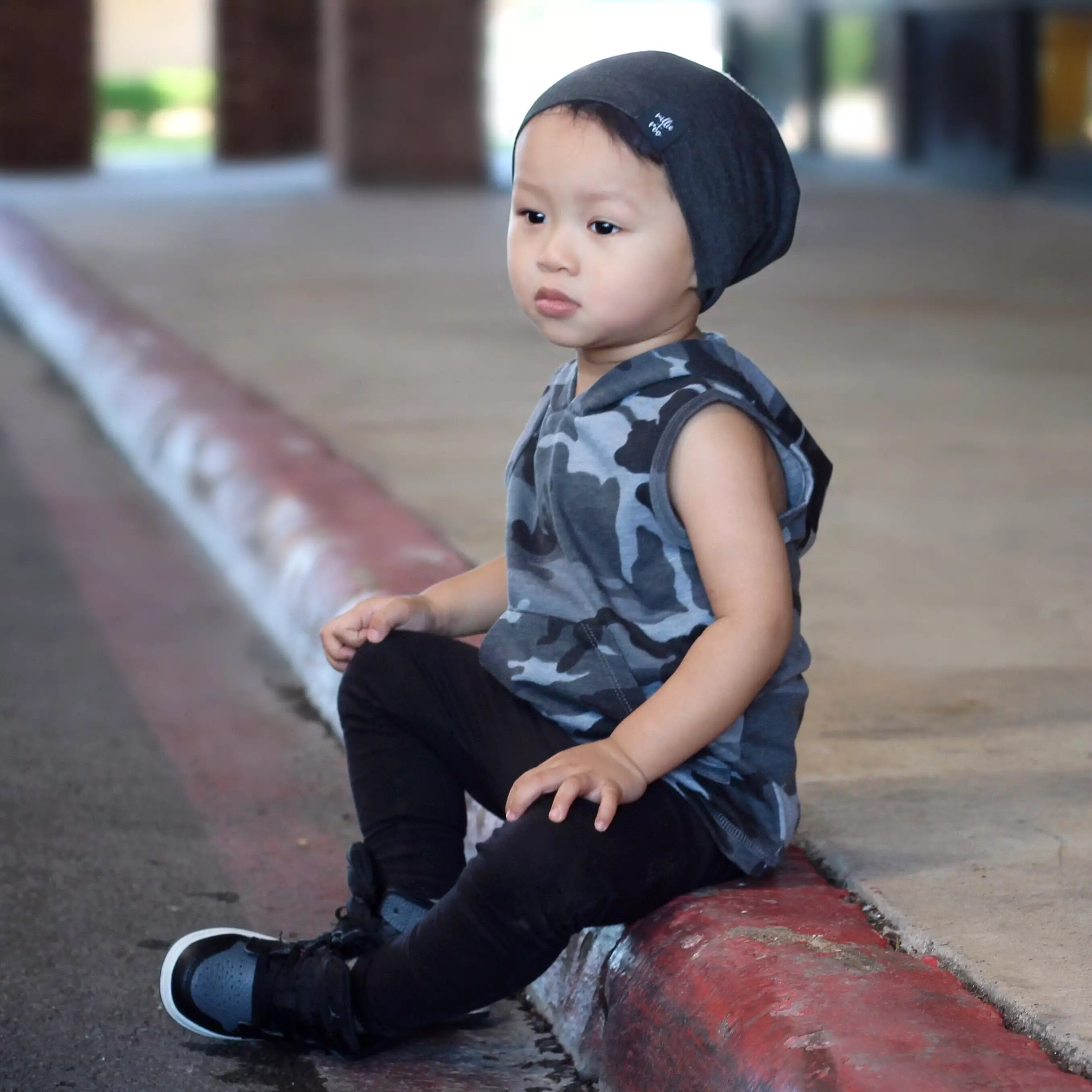 BEANIE- Charcoal French Terry Beanie