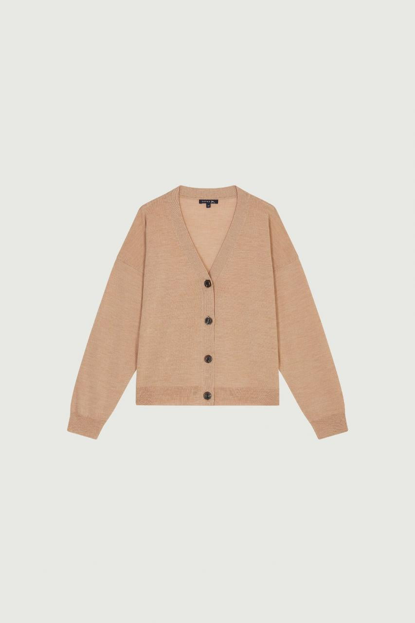 Beige Idem Merino Cardigan