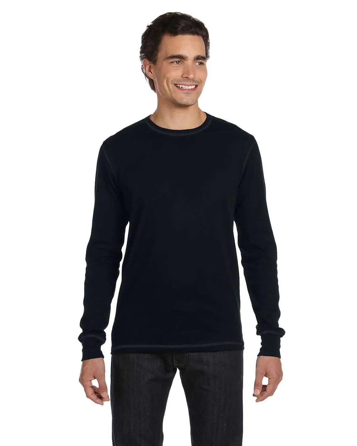 Bella + Canvas Thermal Long Sleeve T-Shirt 3500 Black/ Black