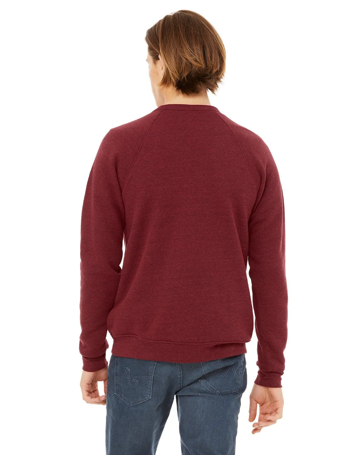 Bella + Canvas Unisex Sponge Fleece Crewneck Sweatshirt 3901 Cardinal Triblnd