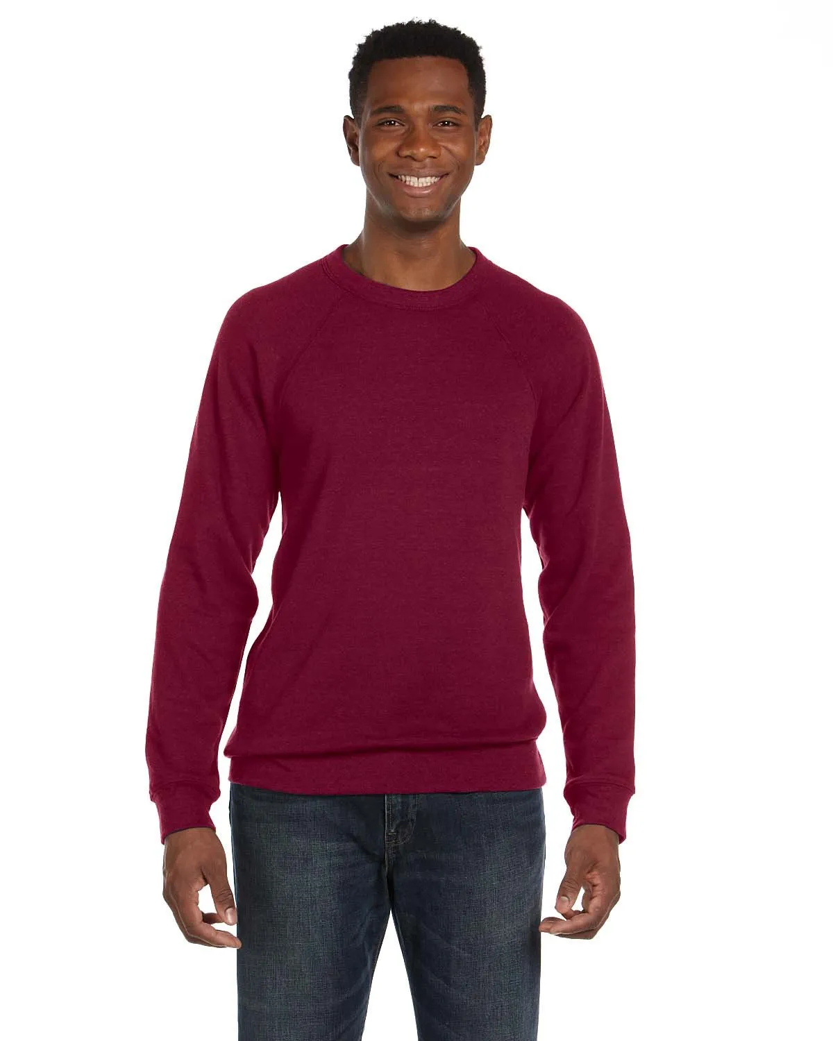 Bella + Canvas Unisex Sponge Fleece Crewneck Sweatshirt 3901 Cardinal Triblnd