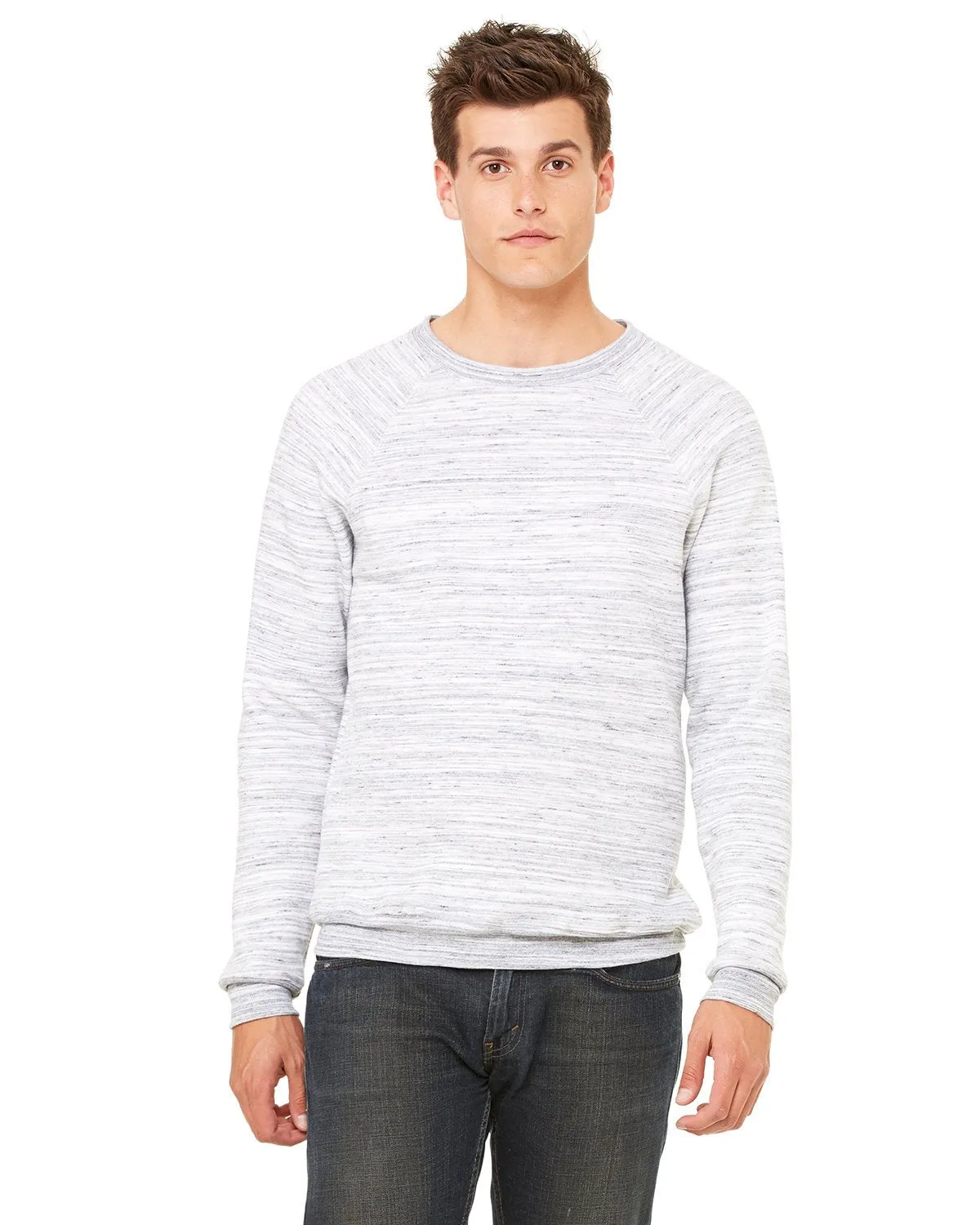 Bella + Canvas Unisex Sponge Fleece Crewneck Sweatshirt 3901 Lt Grey Marble