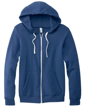 Bella + Canvas Unisex Triblend Sponge Fleece Full-Zip Hoodie 3909 Navy Triblend