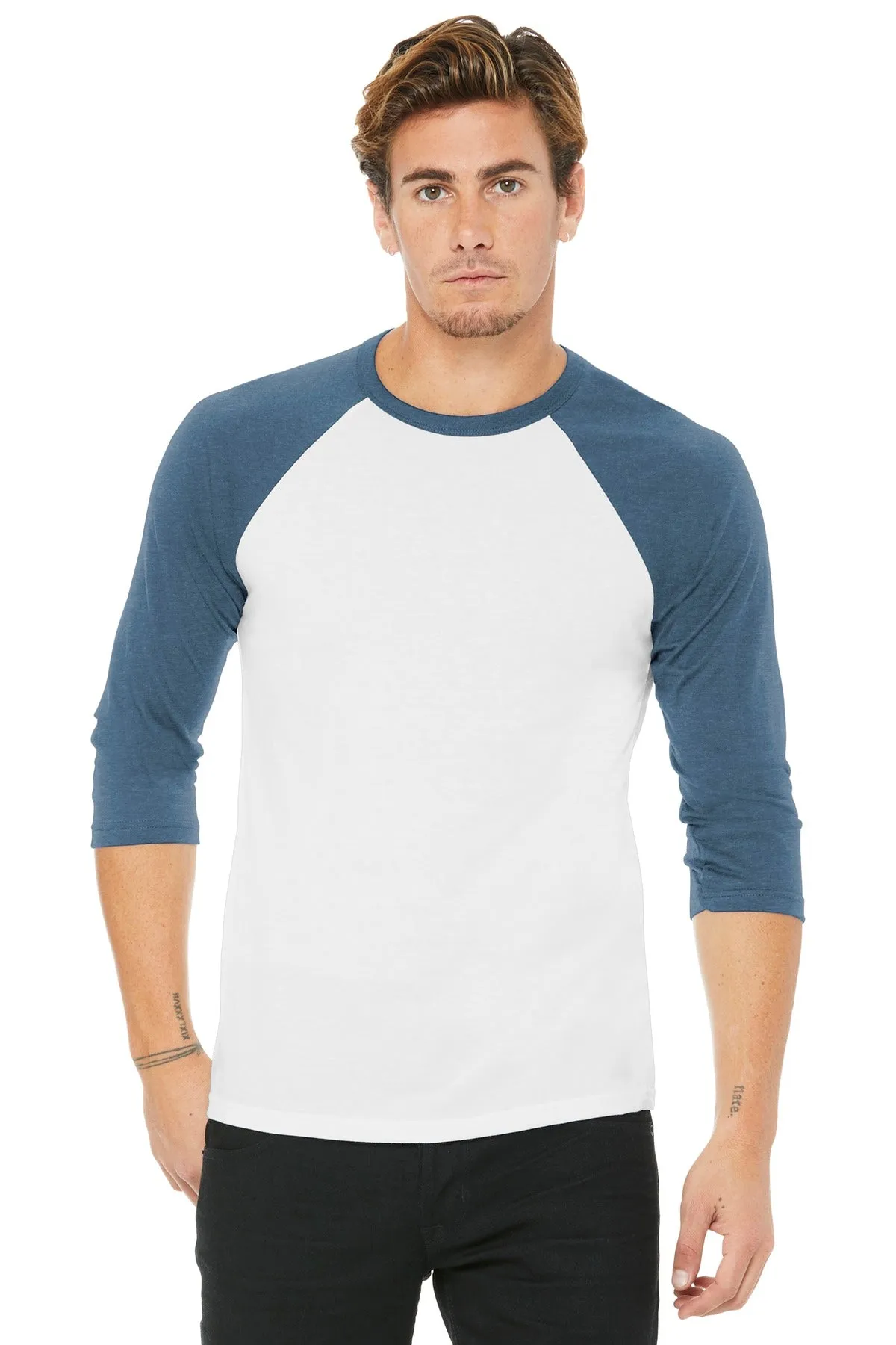 BELLA+CANVAS  Unisex 3/4-Sleeve Baseball Tee. BC3200