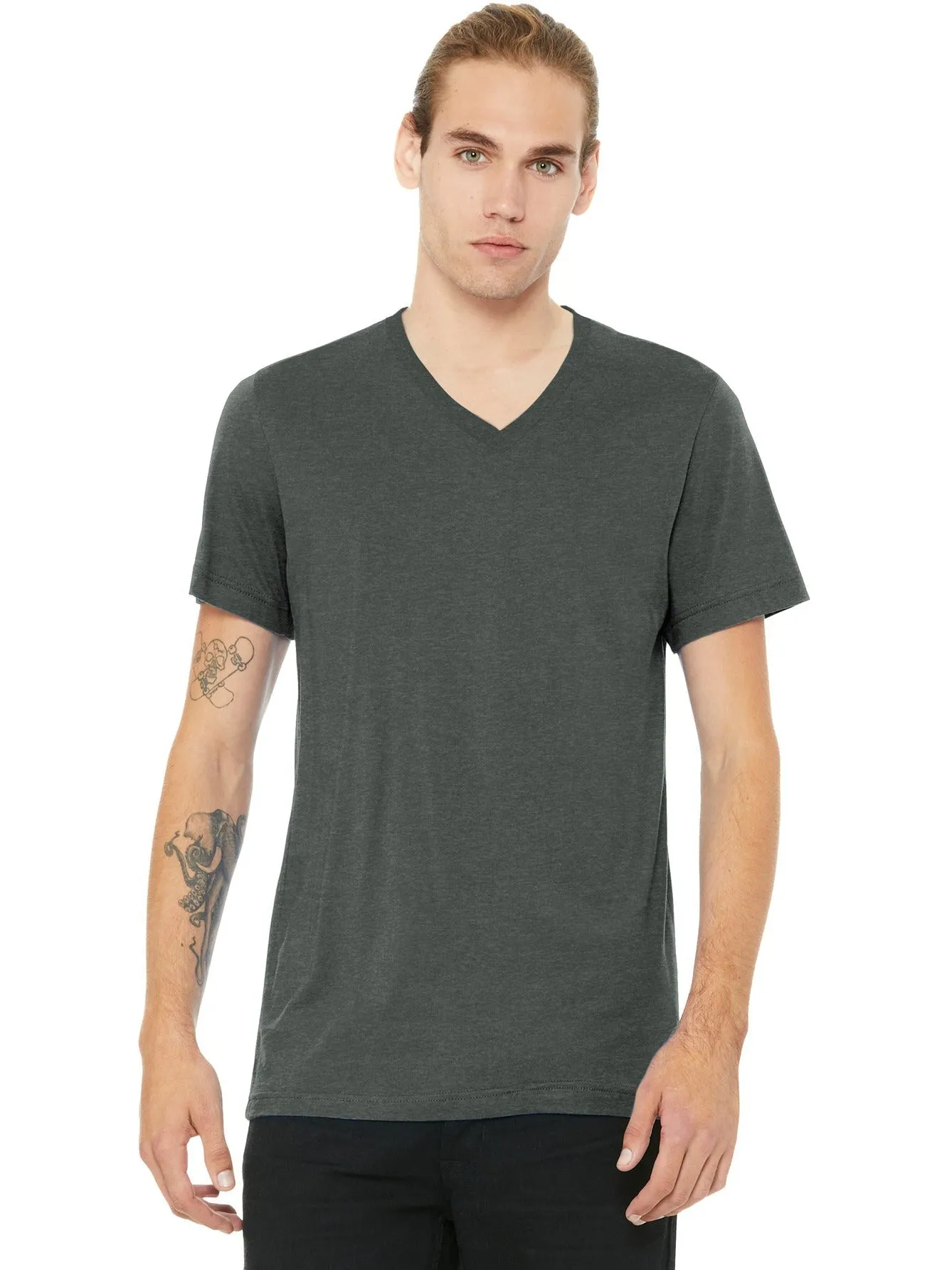 Bella+Canvas Unisex Heather CVC V-Neck Tee