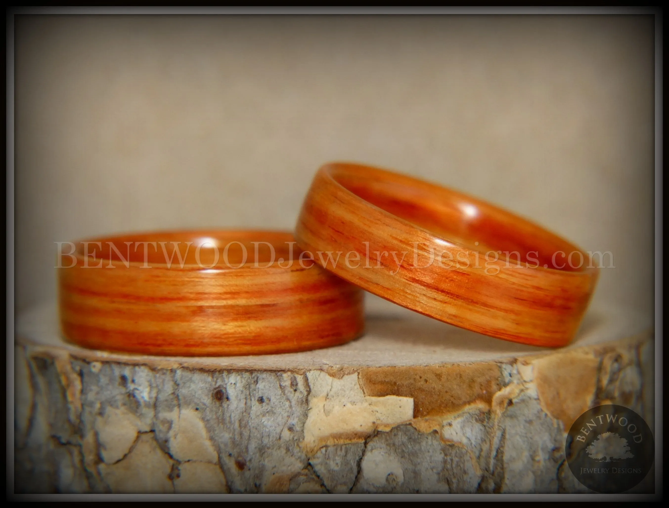 Bentwood Rings Set - Tennessee Tulip Pair Classic Tulipwood