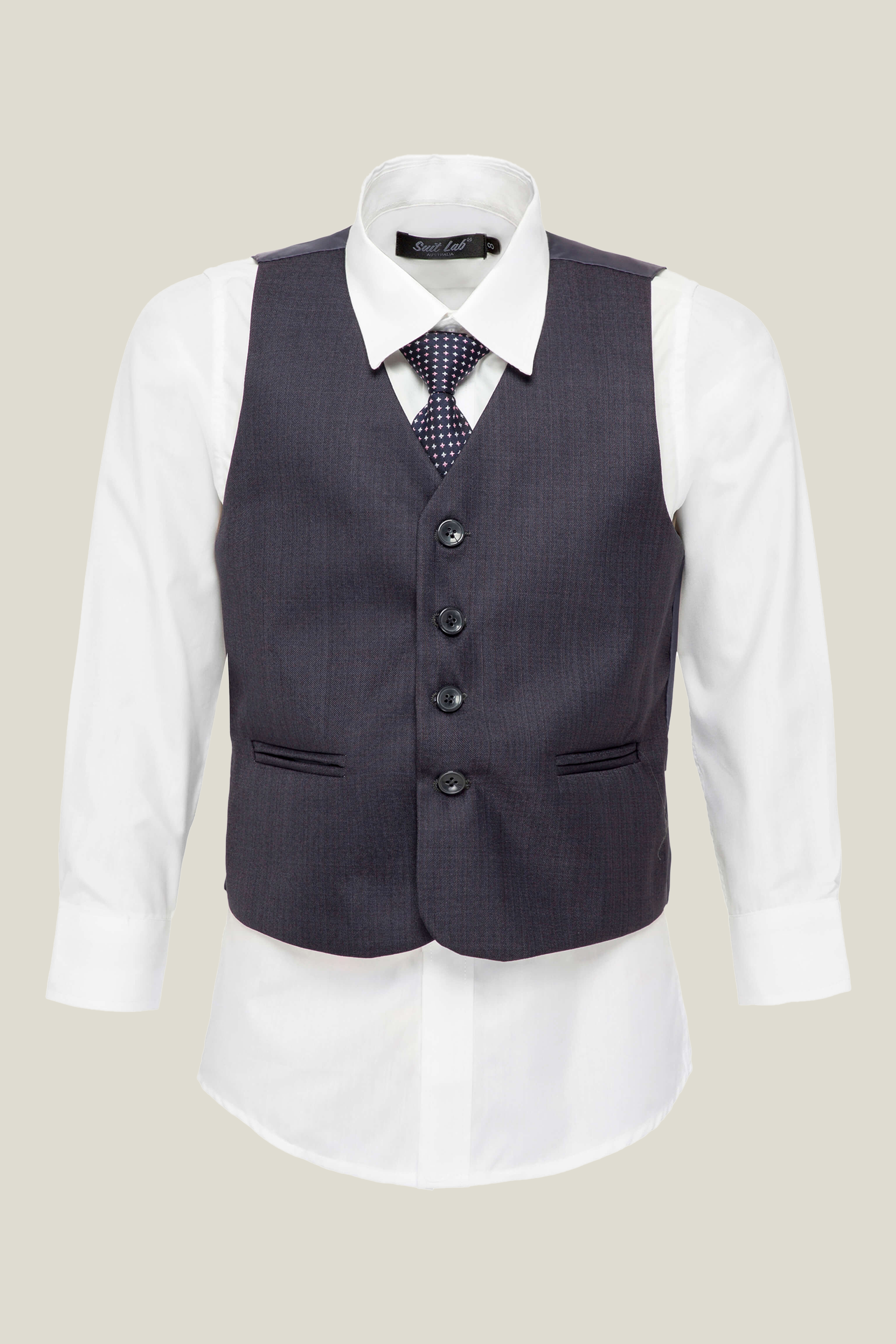 Boys Steel Blue Grey Vest