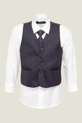 Boys Steel Blue Grey Vest