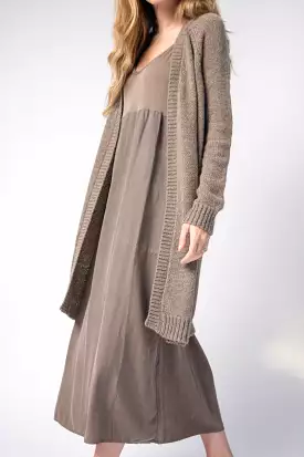 Cashmere Duster Cardigan in Brownish