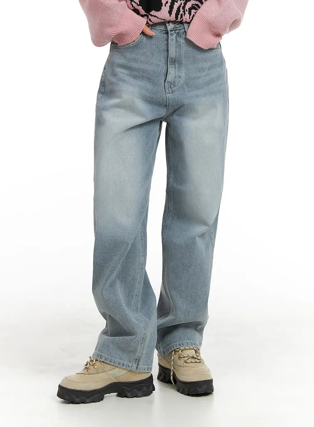 Classic Washed Straight Jeans CM419