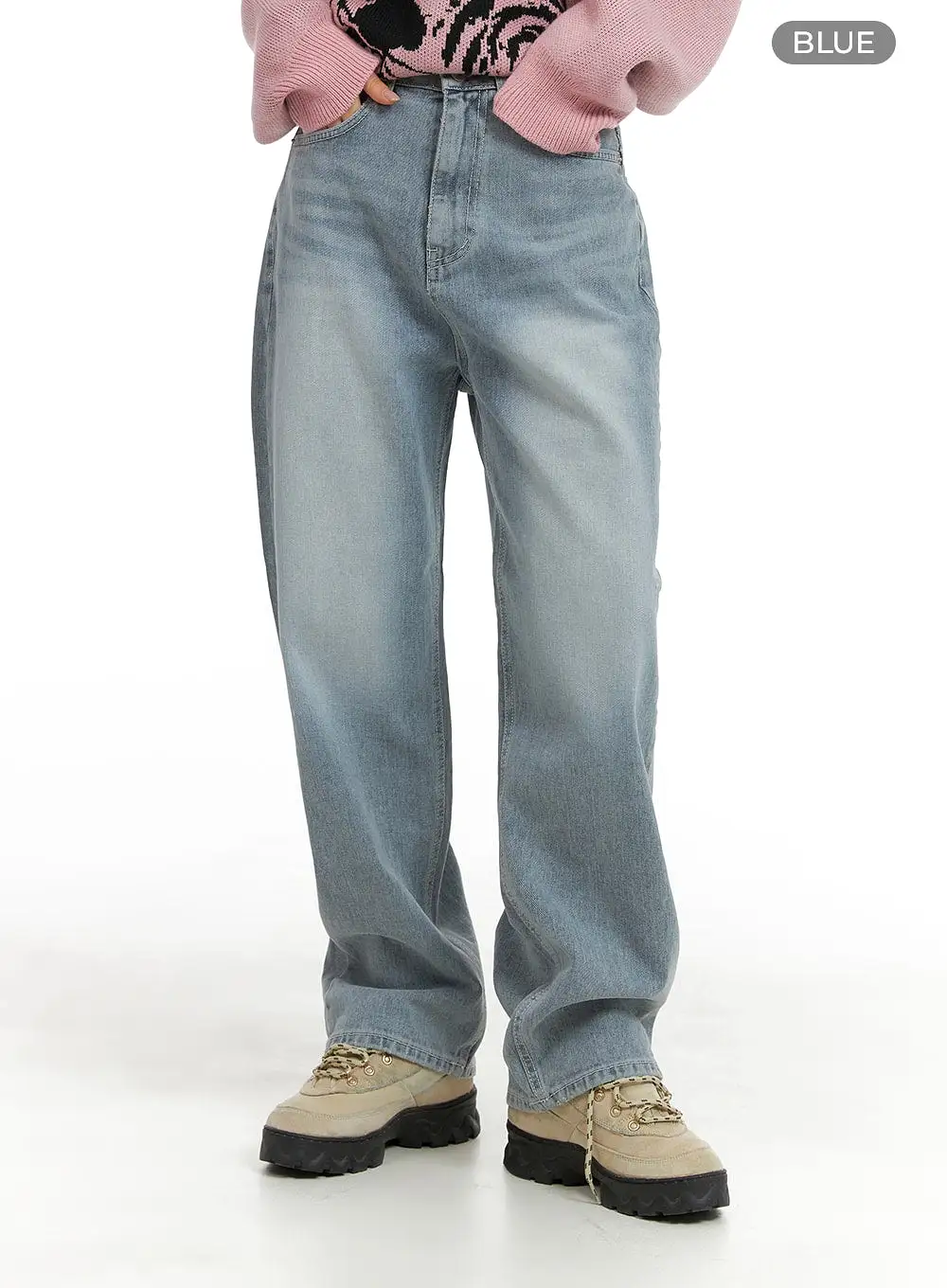 Classic Washed Straight Jeans CM419