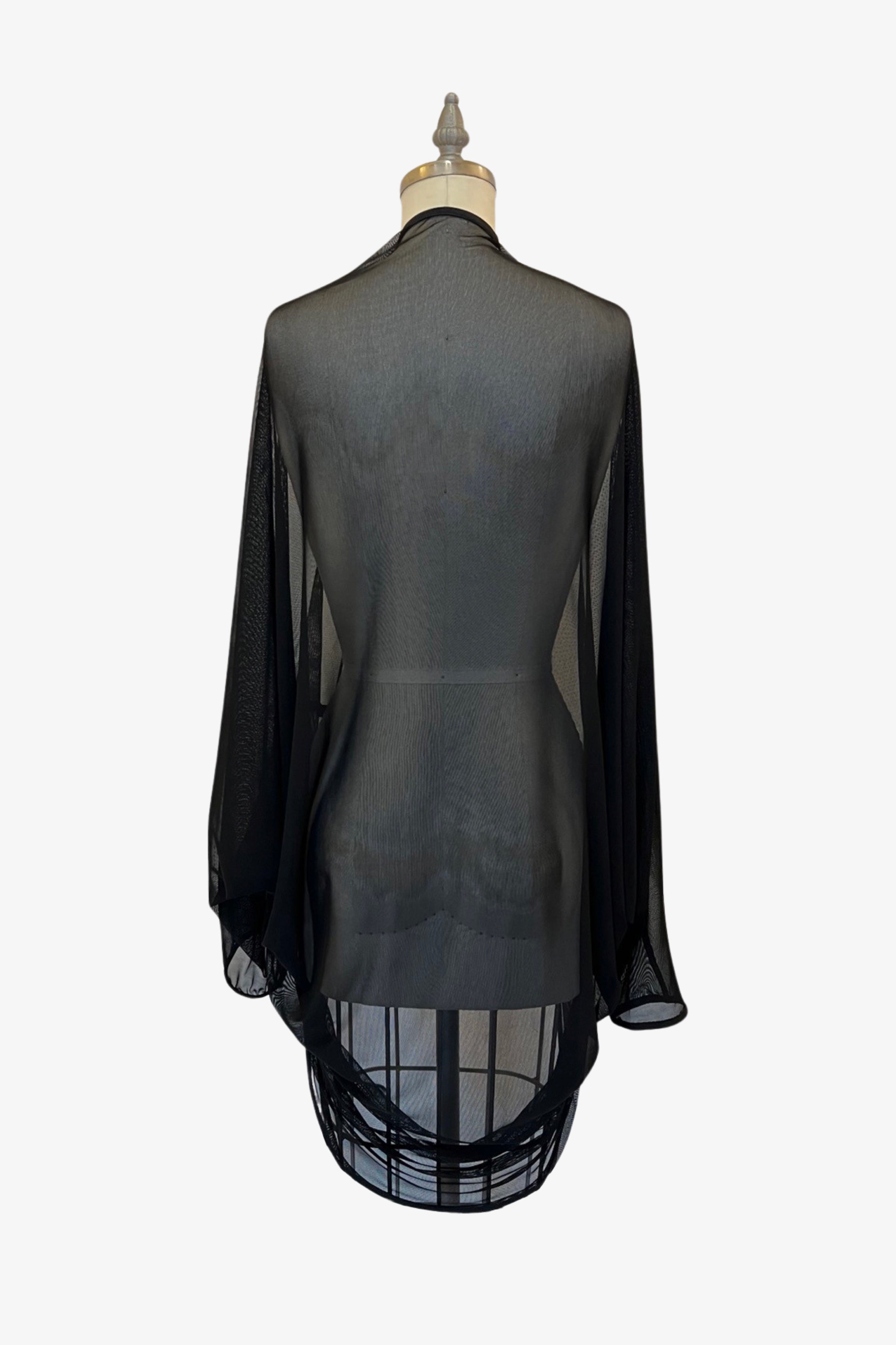 Cocoon Cardigan Wrap | Black Mesh