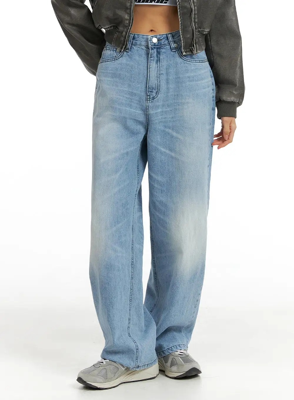 Cotton Cloud Washed Straight Jeans CM407