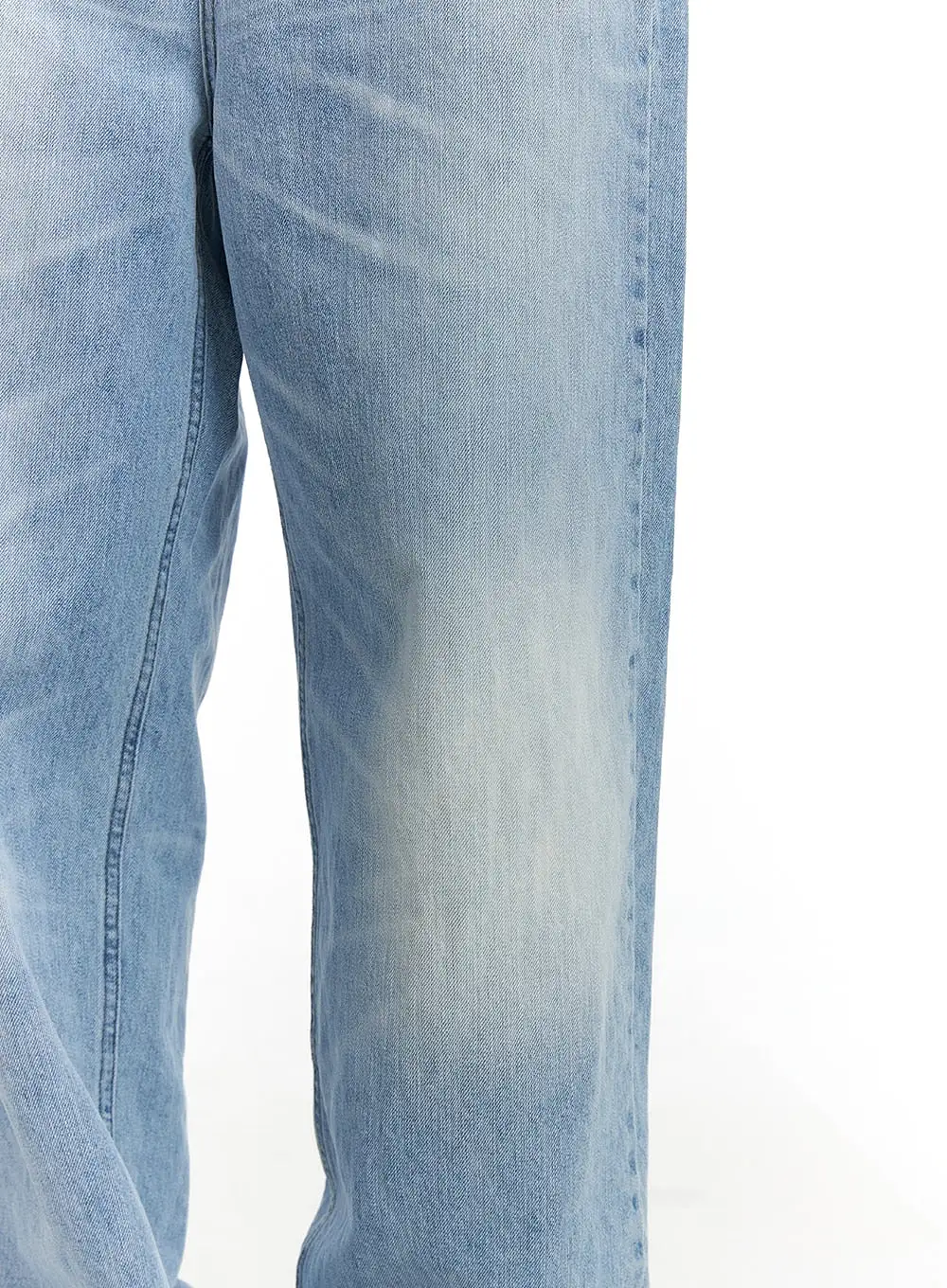 Cotton Cloud Washed Straight Jeans CM407