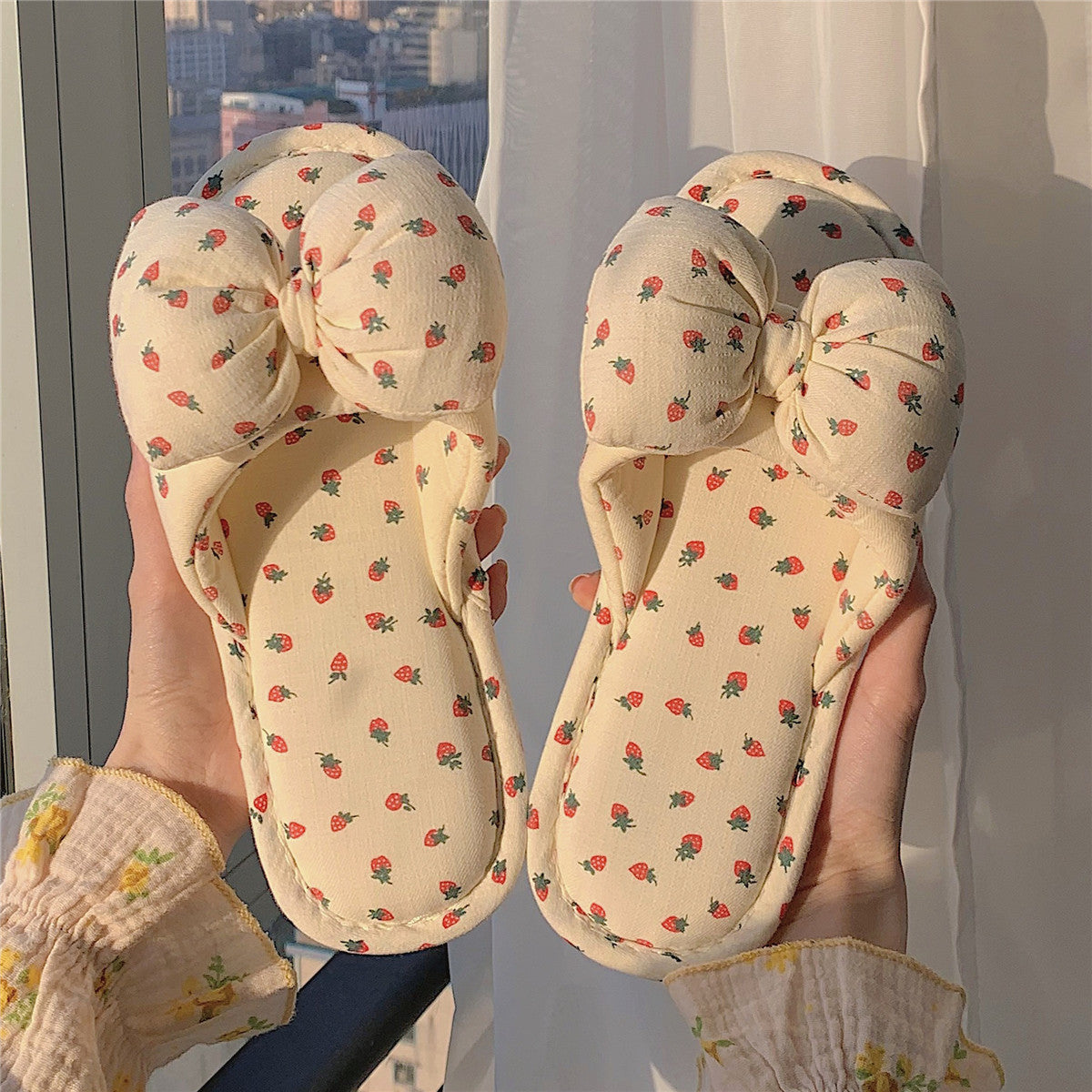 Cute Bow Soft Bottom Slippers