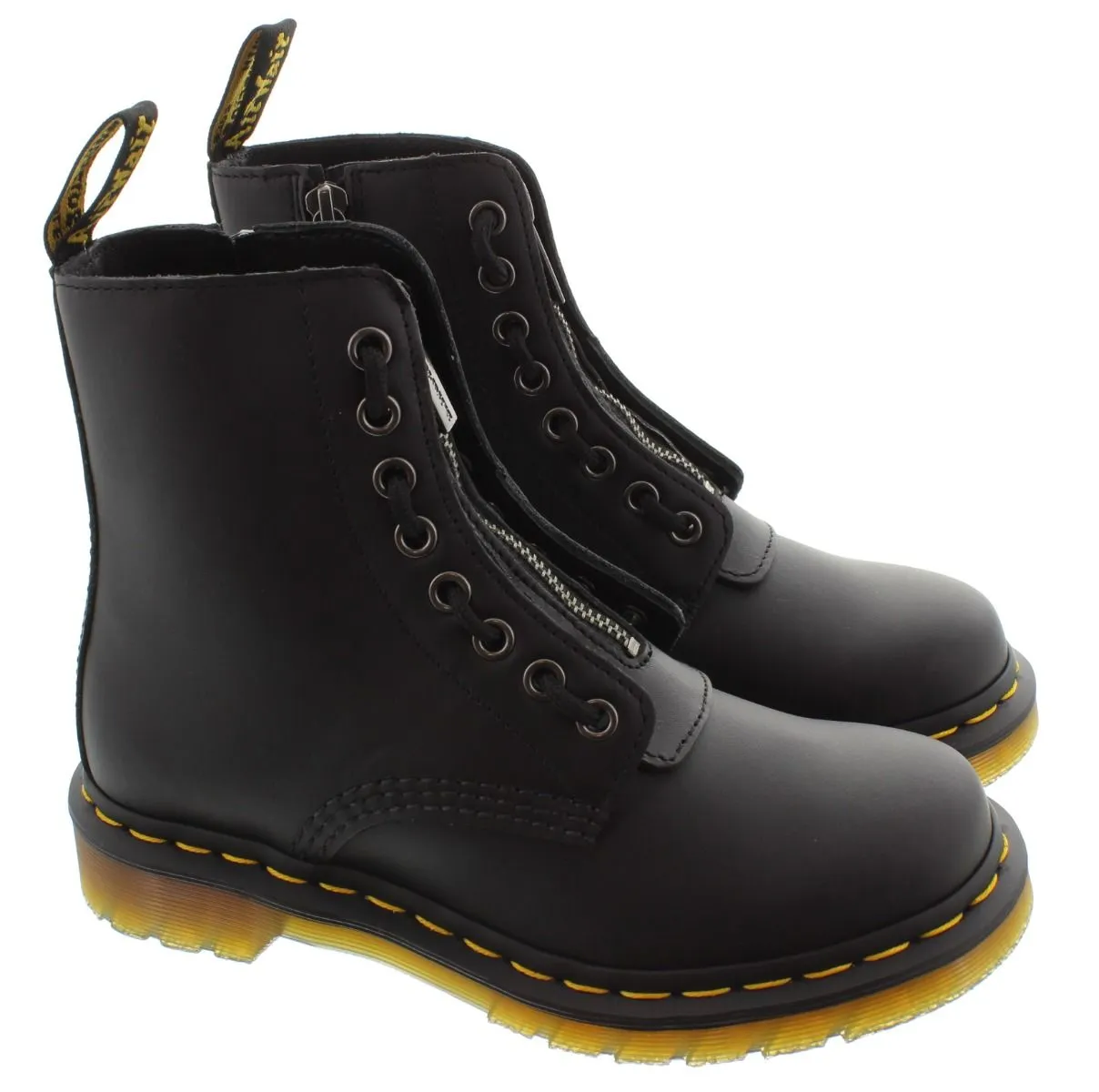 DR MARTENS Ladies Pascal Front Zip Boots In Black