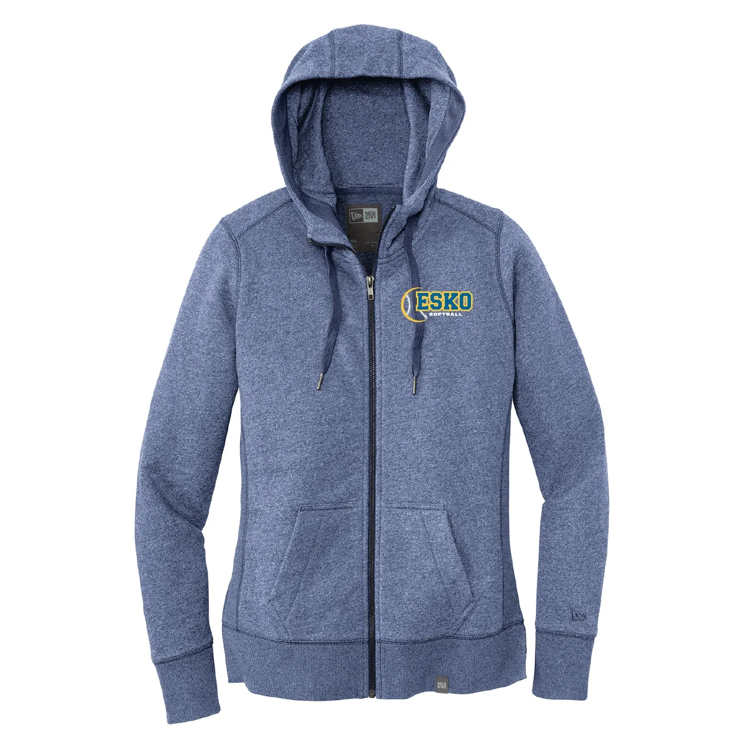 Esko Softball New Era Ladies French Terry Full-Zip Hoodie