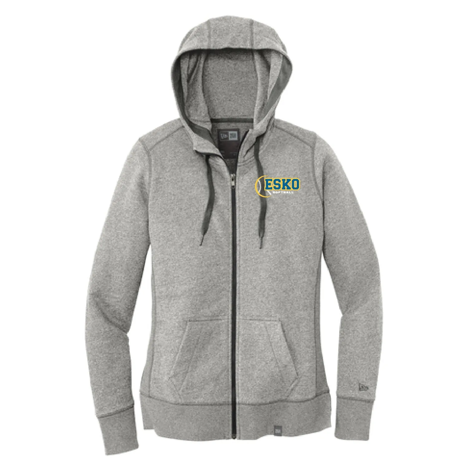 Esko Softball New Era Ladies French Terry Full-Zip Hoodie