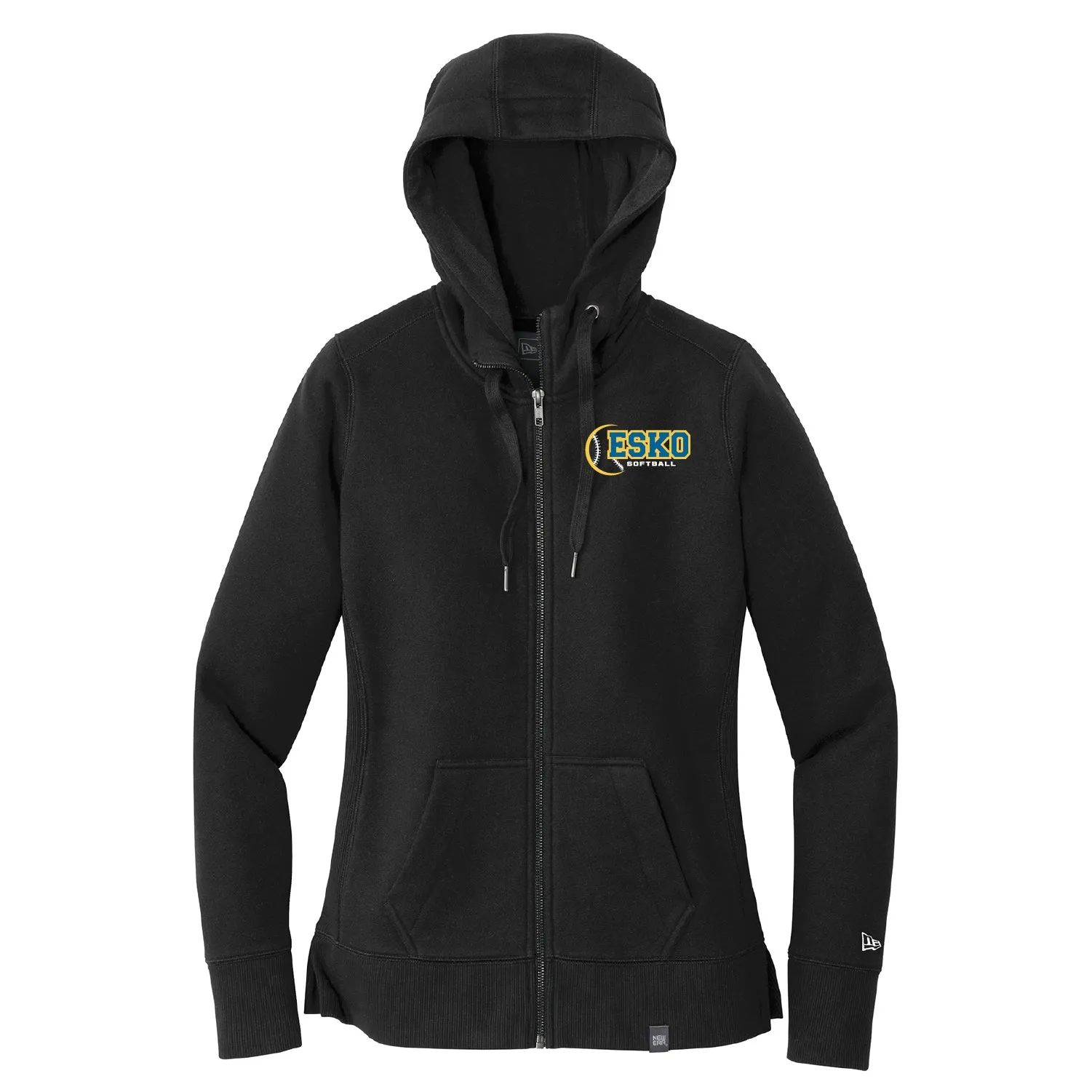 Esko Softball New Era Ladies French Terry Full-Zip Hoodie