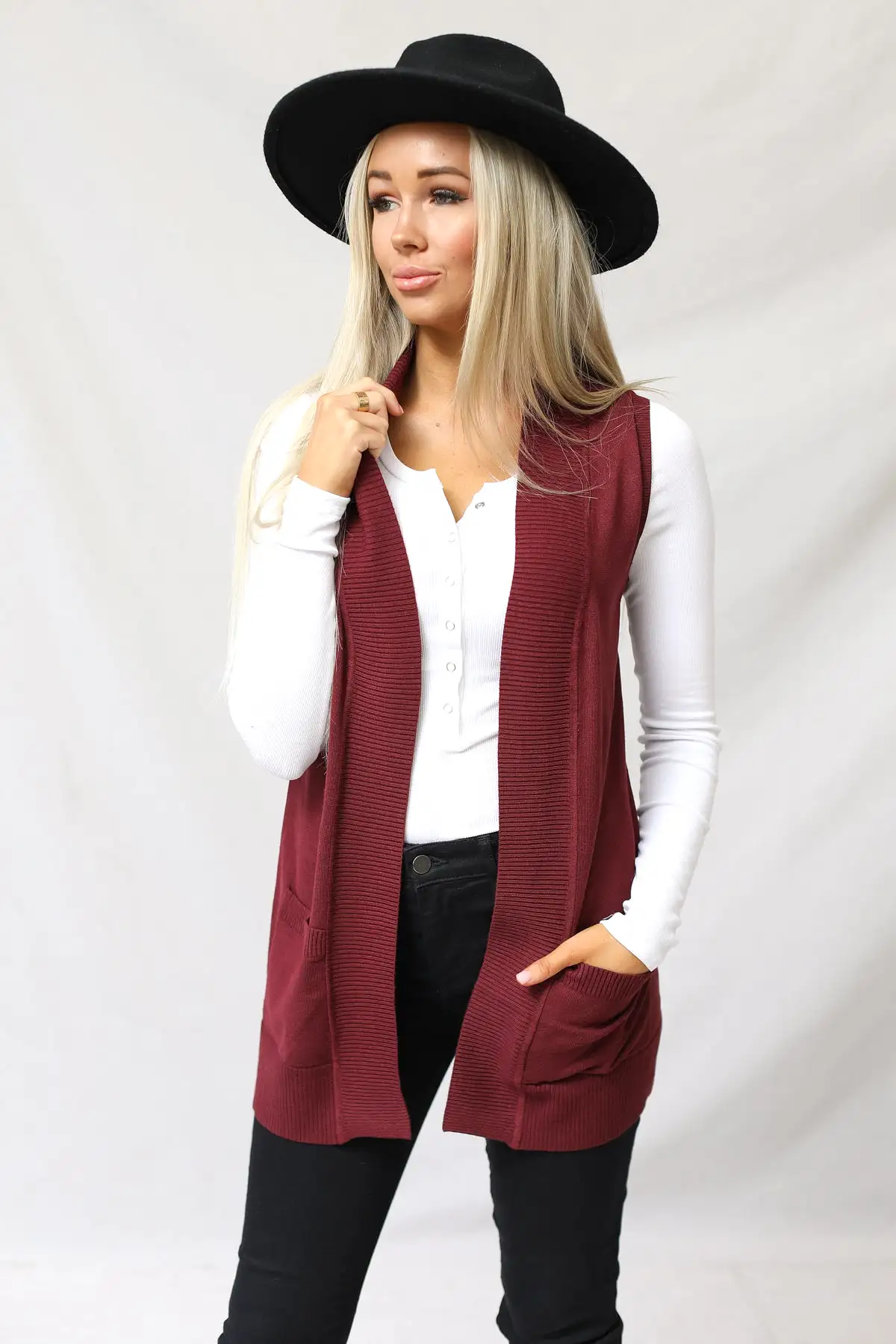 Gentry Open Front Sleeveless Cardigan