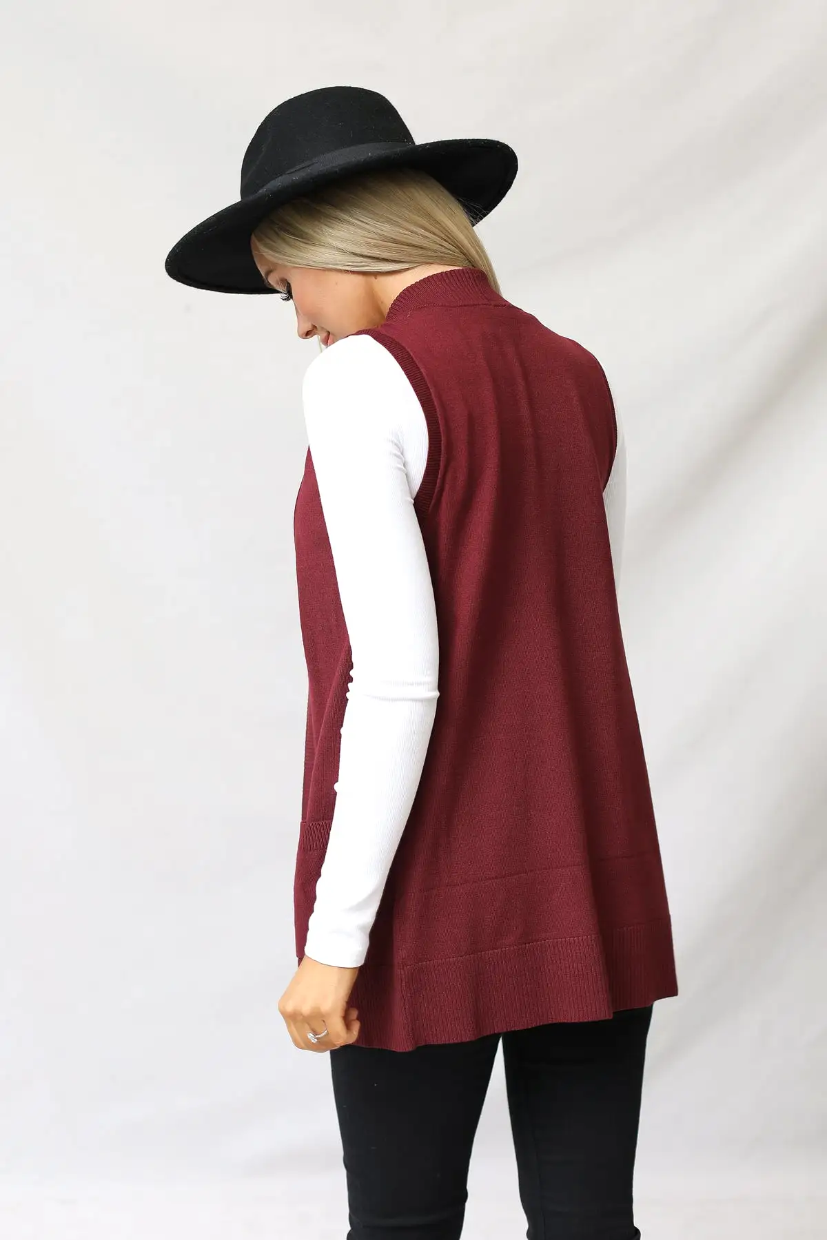 Gentry Open Front Sleeveless Cardigan