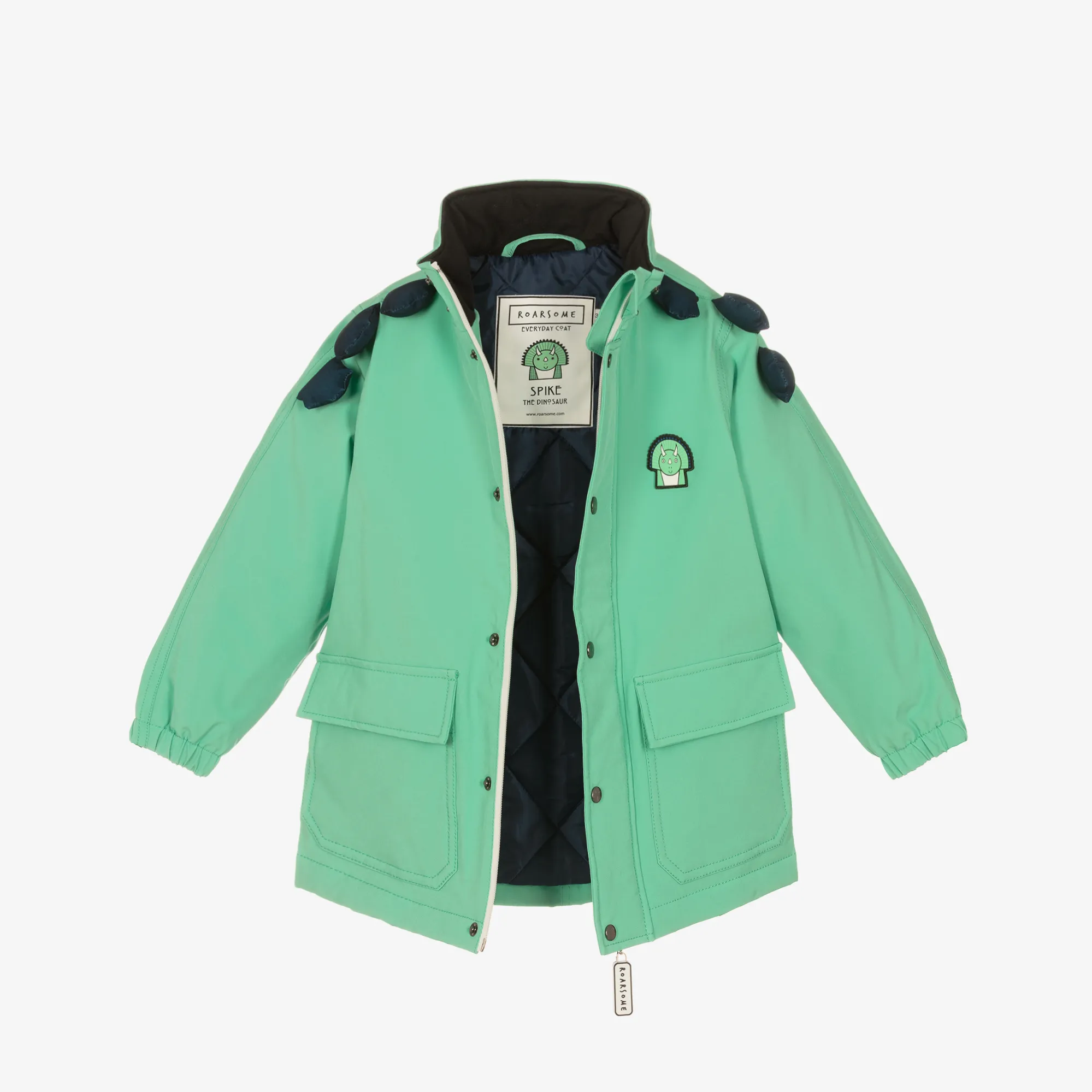 Green Spike The Dinosaur Waterproof Coat