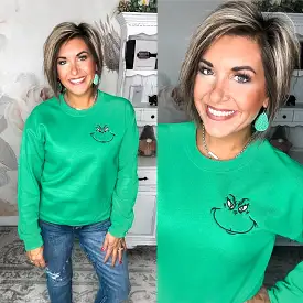 Grinch Embroidered Crewneck Sweatshirt