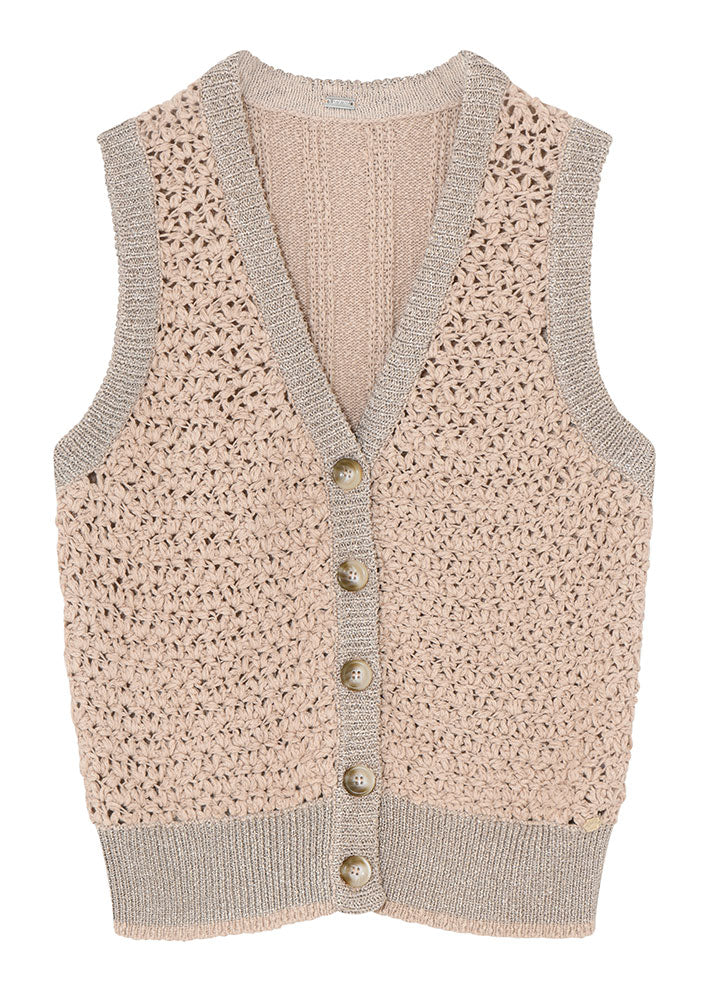 Gustav Demi knit vest 52426 Super Neutral