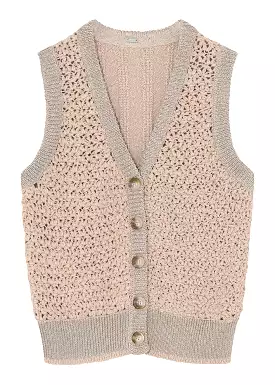 Gustav Demi knit vest 52426 Super Neutral