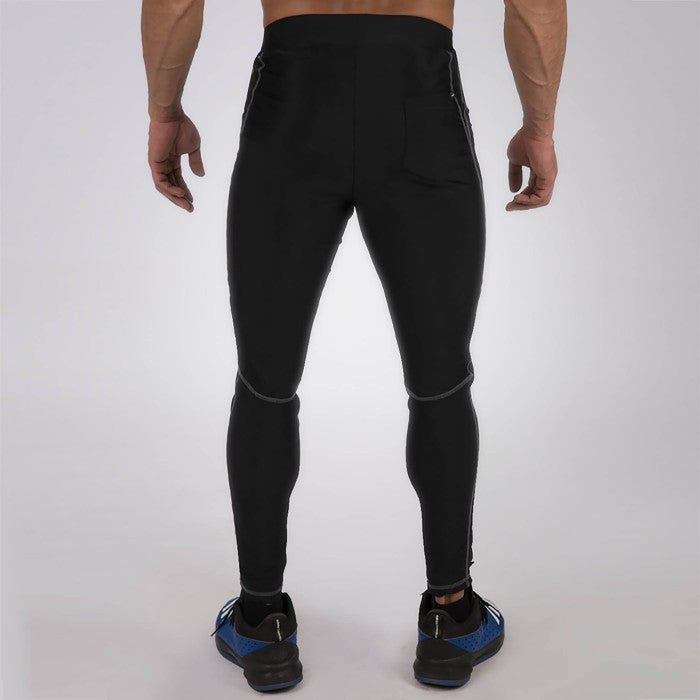 GymX Pitch Black Compression Bottom (Dry fit, Pocket Zips)- Sale