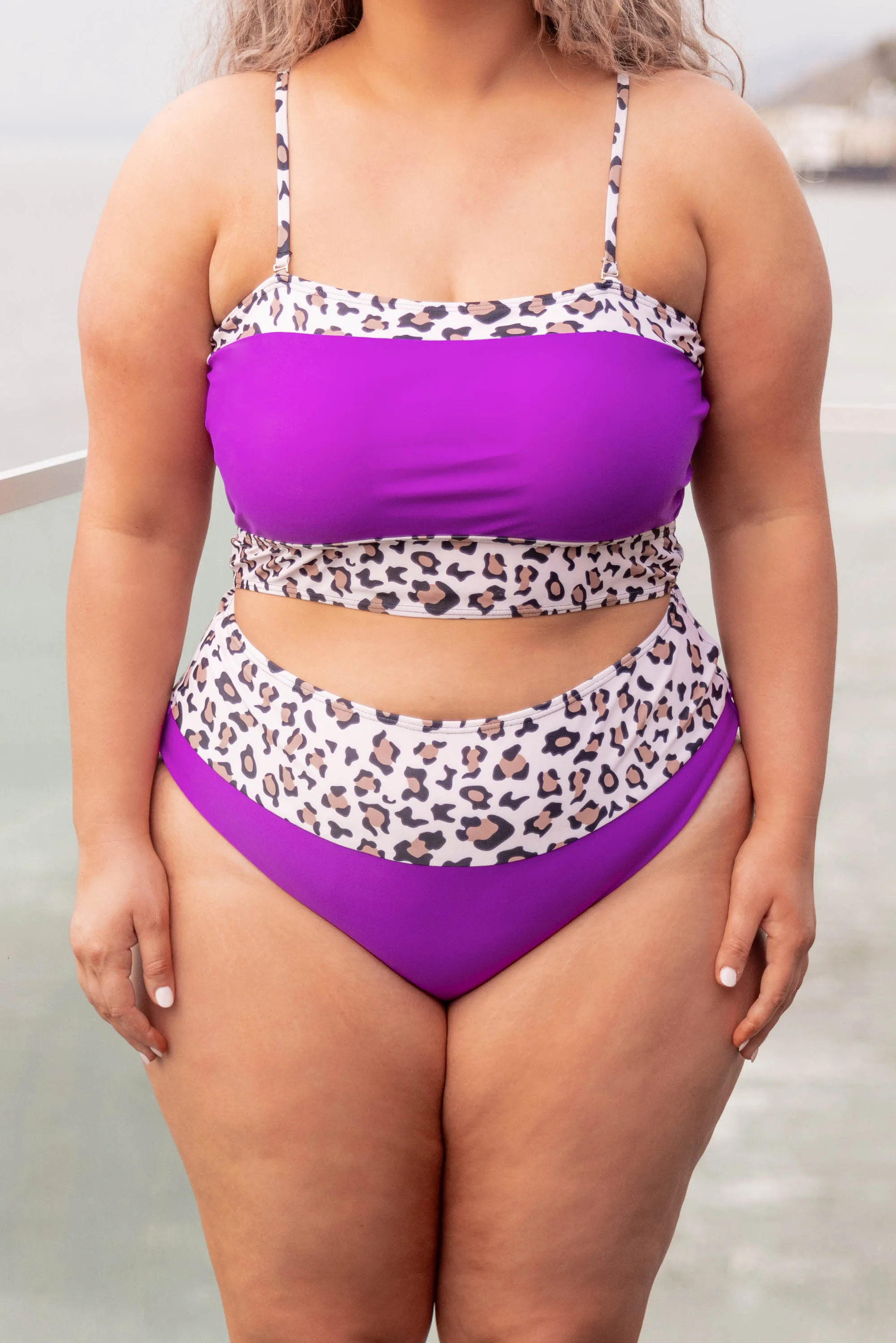 Hidden Islands Swim Bottom, Neon Purple