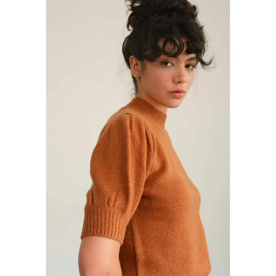 HYFVE Mock Neck Puff Sleeve Sweater