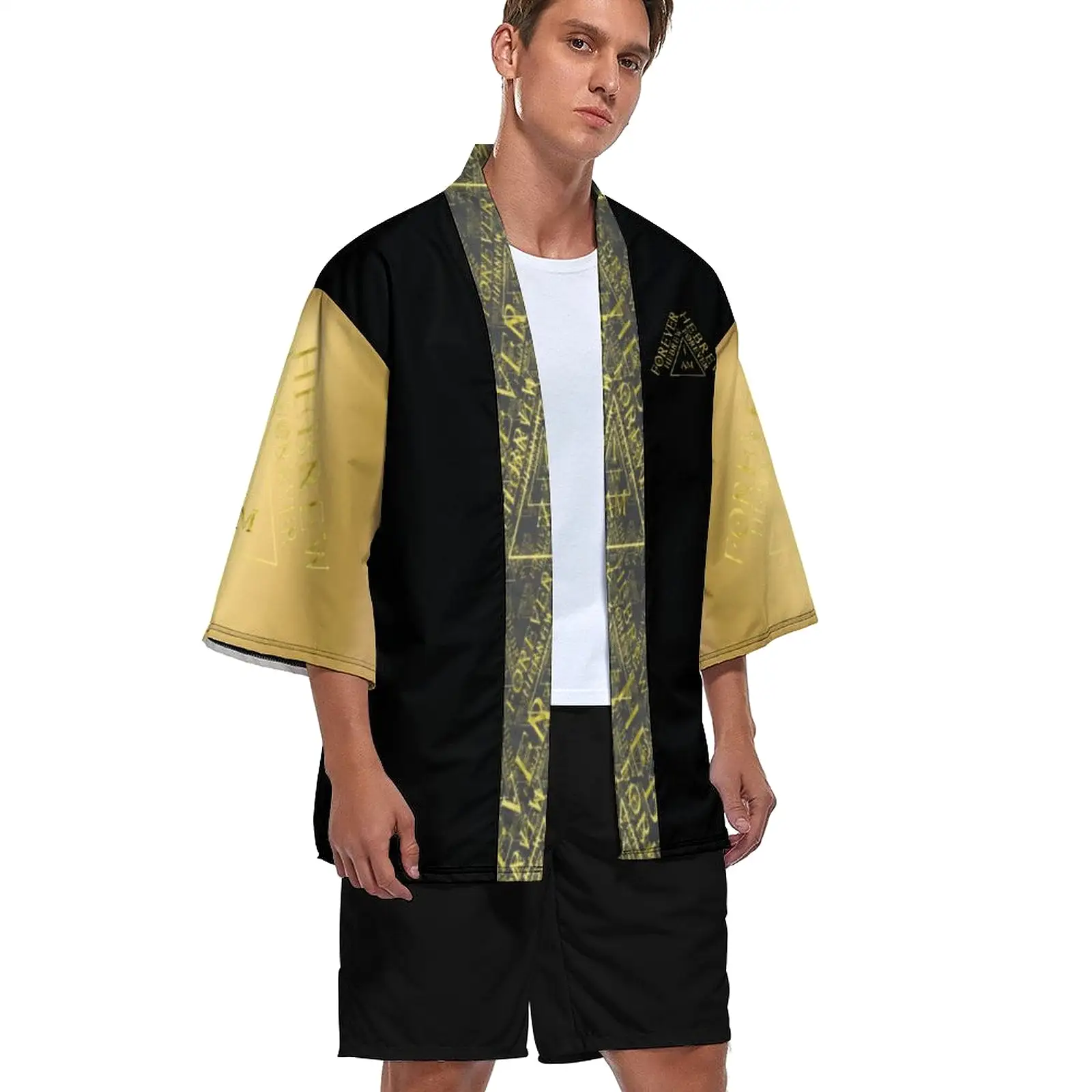 I AM HEBREW 03-01 Men's Designer Drop Shoulder Kimono Cardigan