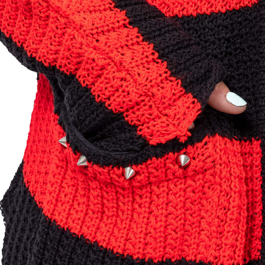 IN A DAZE CARDIGAN - BLACK/RED